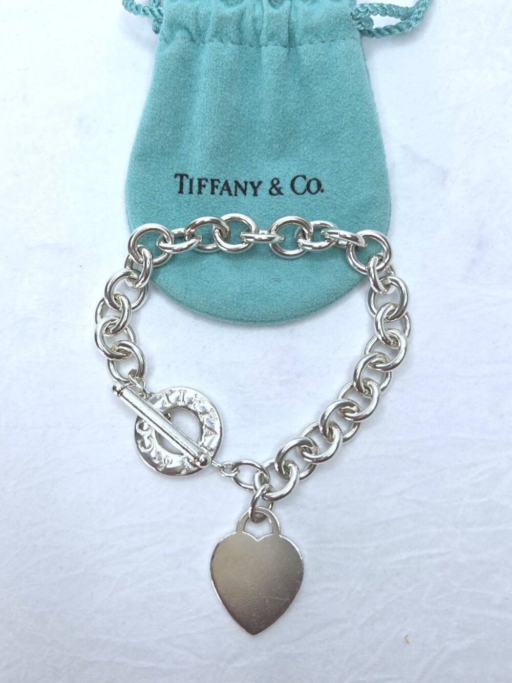 Tiffany & Co. Vintage Return to Tiffany Heart Tag Toggle Bracelet .925 Silver
